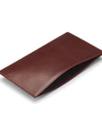 Dark Tan Tall Flat Leather Wallet With 8 CC