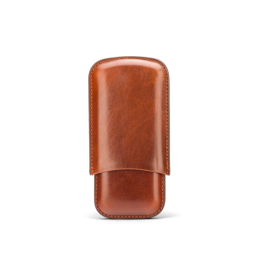 Dark Tan Triple Leather Cigar Case