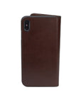 iPhone XS Max wallet case, dark tan, back