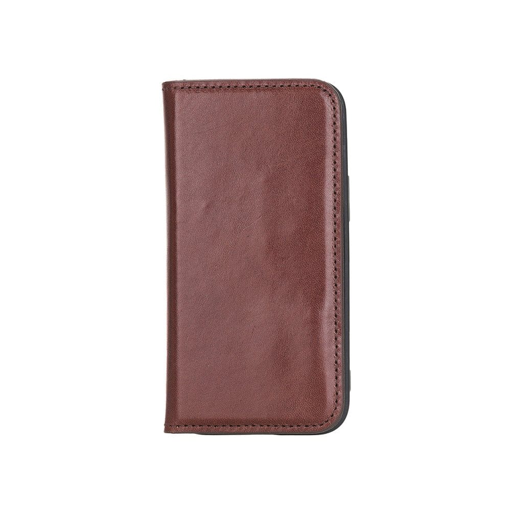 Dark Tan With Green Leather iPhone 12 Mini Wallet Case 