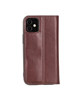 Dark Tan With Green Leather iPhone 12 Mini Wallet Case 