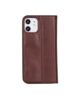 Dark Tan With Green Leather iPhone 12 Or 12 Pro Wallet Case