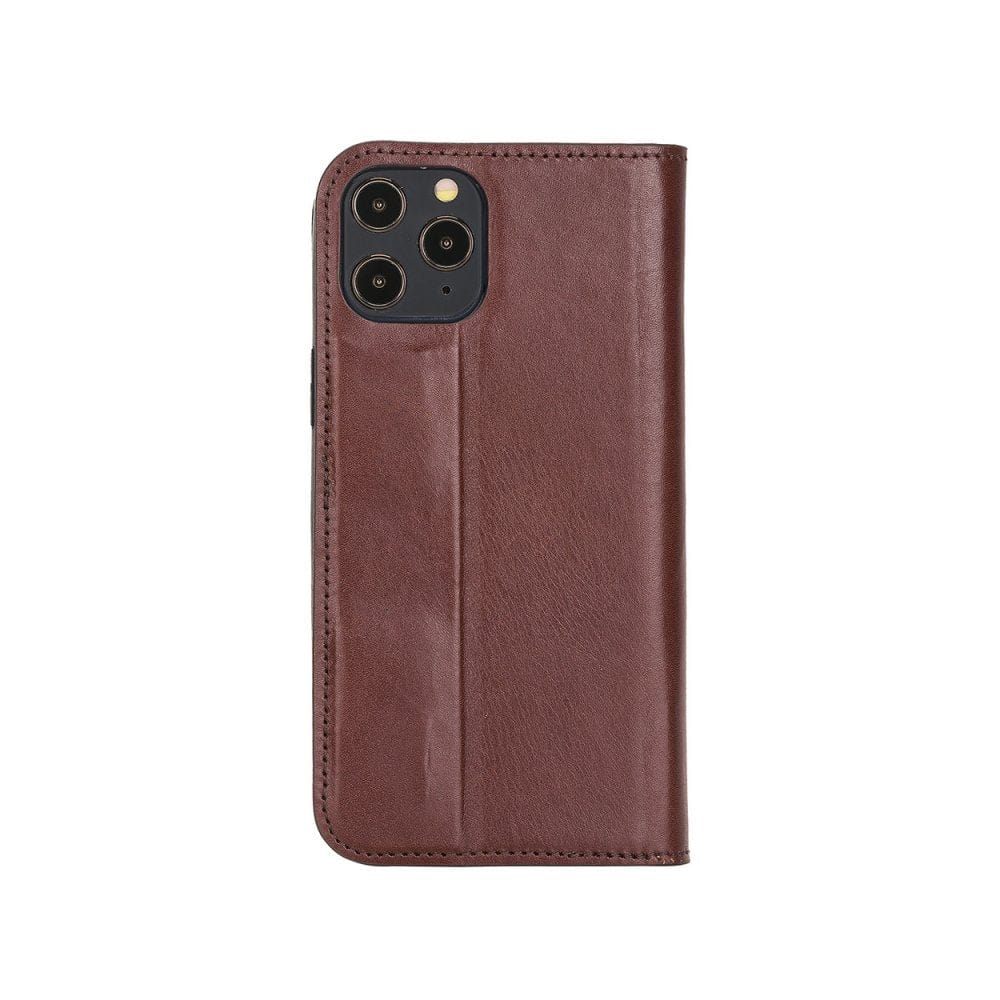 Dark Tan With Green Leather iPhone 12 Pro Max Wallet Case