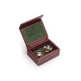 Mini leather accessory box, dark tan, inside