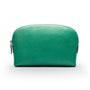 Leather cosmetic bag, emerald, front