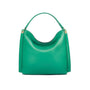 Carol Ann slouchy leather shoulder bag, emerald green, front