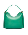 Carol Ann slouchy leather shoulder bag, emerald green, back