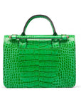 Mini top handle Harmony music bag, emerald croc, back view