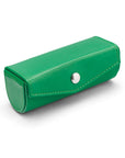 Leather lipstick case. emerald green, top