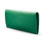 Luxury leather travel wallet, emerald, side