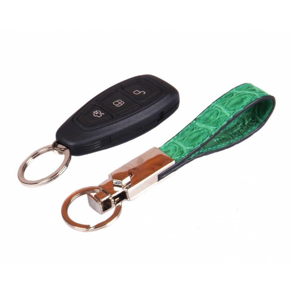 Emerald Green Real Croc Detachable Key Ring