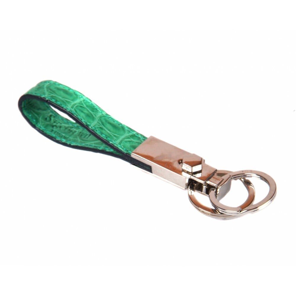 Emerald Green Real Croc Detachable Key Ring