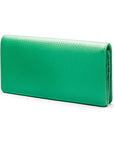 Tall leather Trinity purse, emerald, front