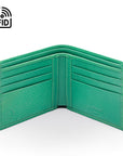 RFID wallet, emerald, open