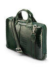 Green Croc Kingston Leather 13” Laptop Briefcase