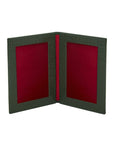 Double leather photo frame, green croc, 6 x 4", inside