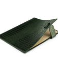 Leather document folder, green croc, inside