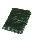 Mini leather trifold photo frame, green croc, 60 x 40mm, front