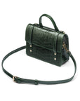 Mini top handle Harmony music bag, green croc, side view