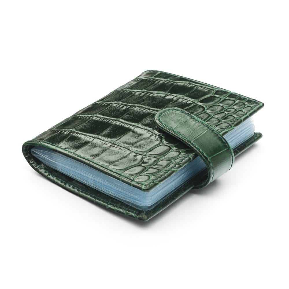 Green Croc Multiple Leather Card Wallet