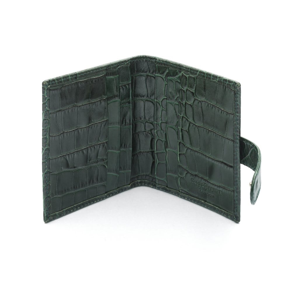 Green Croc Multiple Leather Card Wallet