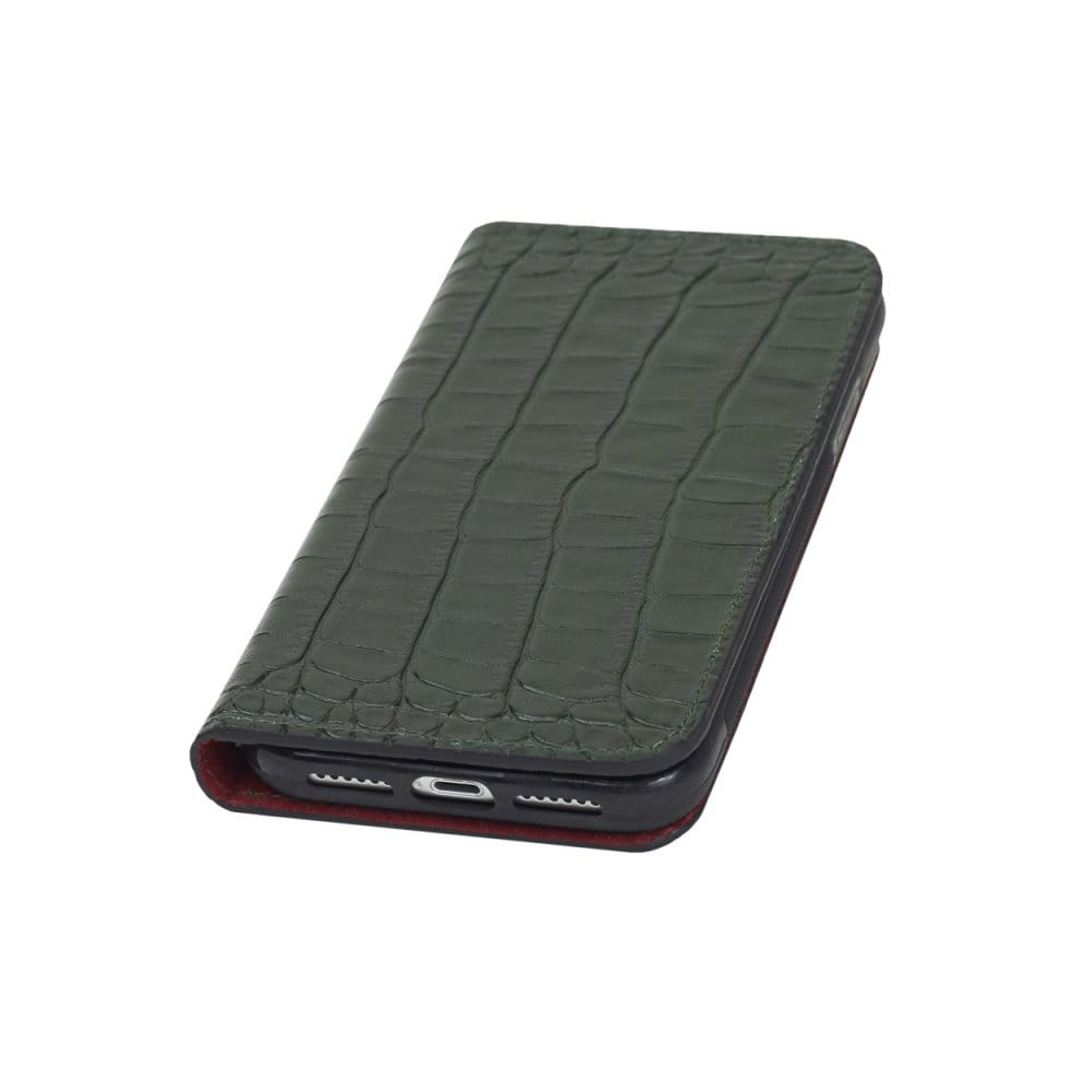 Green Croc With Red iPhone XR Wallet Case 