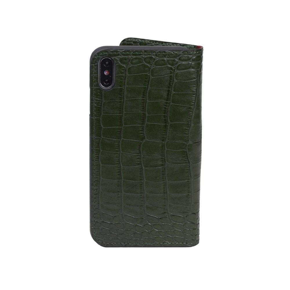 Green Croc With Red iPhone XS Max Wallet Case 