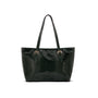 Women's leather 13" laptop workbag, green croc, front