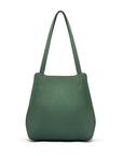 Leather tote bag, green, front view 2