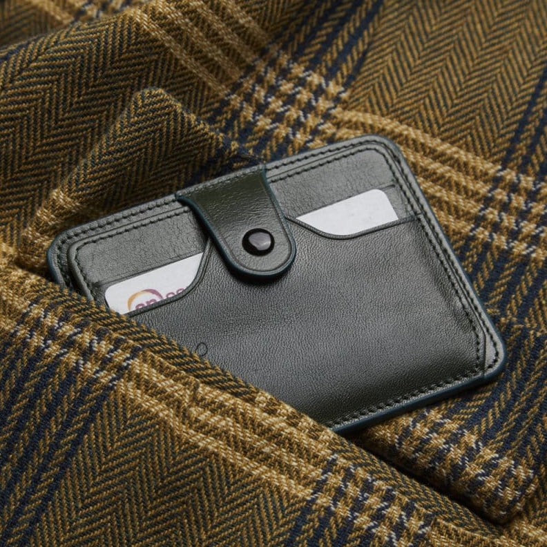 Green Flat Compact Credit Card Wallet With 2 ID Windows, 6CC, lifestyle