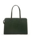 Ladies' leather 15" laptop handbag, green, front