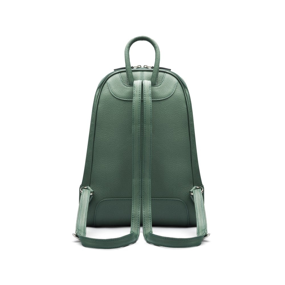 Ladies leather backpack, green, back 