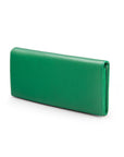 Leather Mayfair concertina purse, green, front