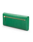 Leather Mayfair concertina purse, green, back