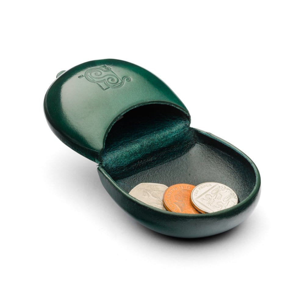 Moulded Compact Coin Purse - Green