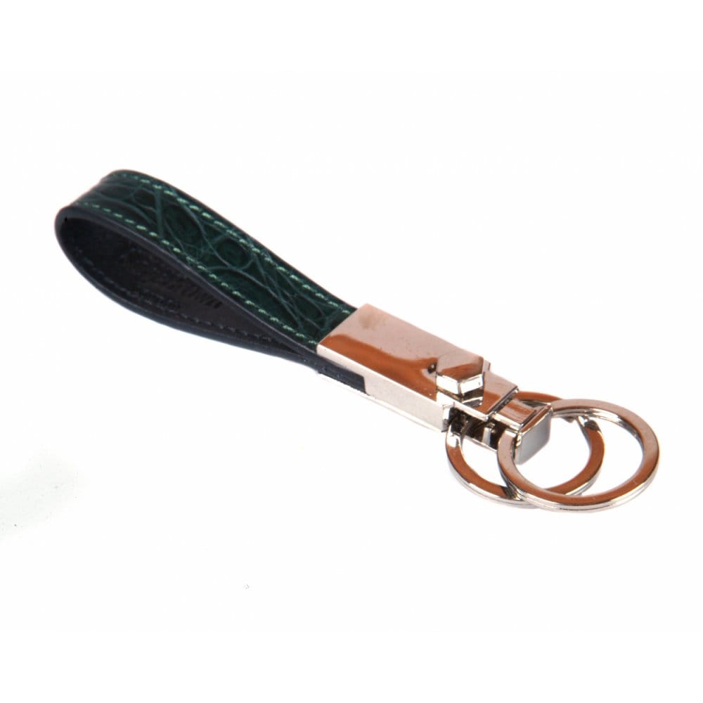 Green Real Croc Detachable Key Ring