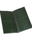 Bottle Green Textured Slim Leather Tall Top Pocket Wallet With 12 CC