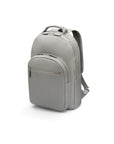 Men's leather 15" laptop backpack, grey, side