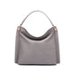 Carol Ann slouchy leather shoulder bag, grey, front