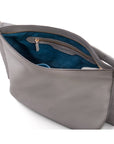 Carol Ann slouchy leather shoulder bag, grey, inside