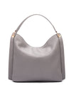 Carol Ann slouchy leather shoulder bag, grey, back