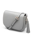 Leather saddle bag, grey, side