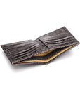 RFID leather wallet for men, grey croc, inside view