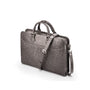 Leather Trinity 13" laptop briefcase, grey croc, side view