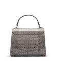 Small leather envelope bag, grey croc, back