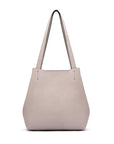 Leather tote bag, grey, front view 2