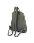 Ladies leather backpack, grey, rear view