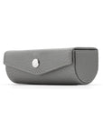 Leather lipstick case. grey, front