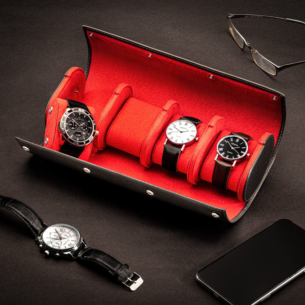 Quadruple watch roll. grey, lifestyle