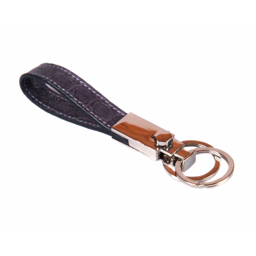 Grey Real Croc Detachable Key Ring